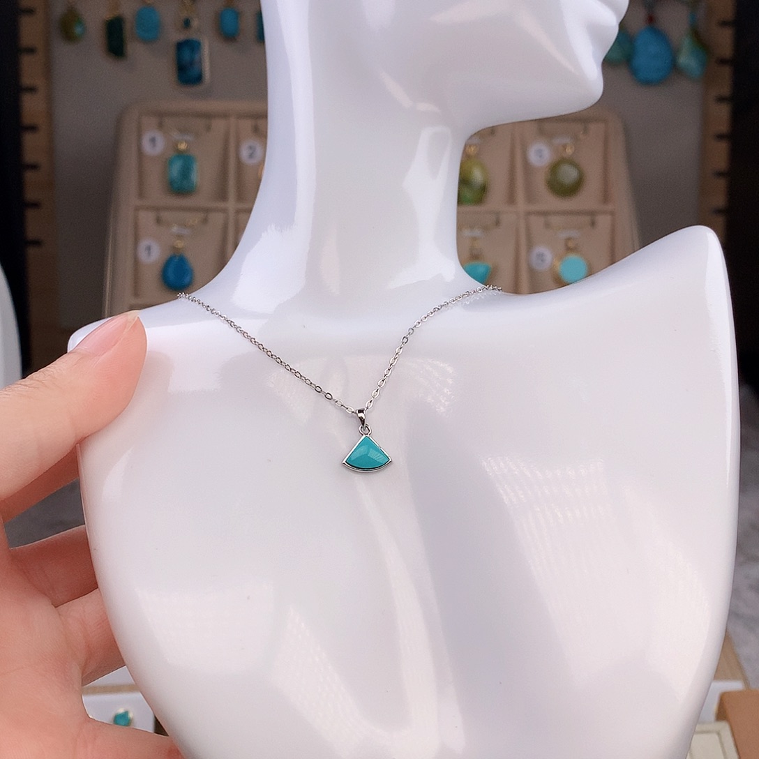 绿松石银S925镶嵌颈饰