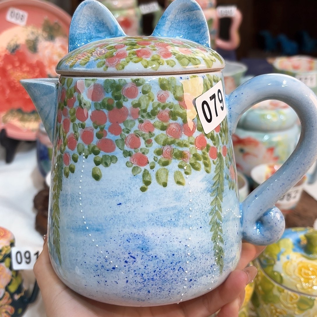 景德镇手绘高温釉下彩陶瓷茶具