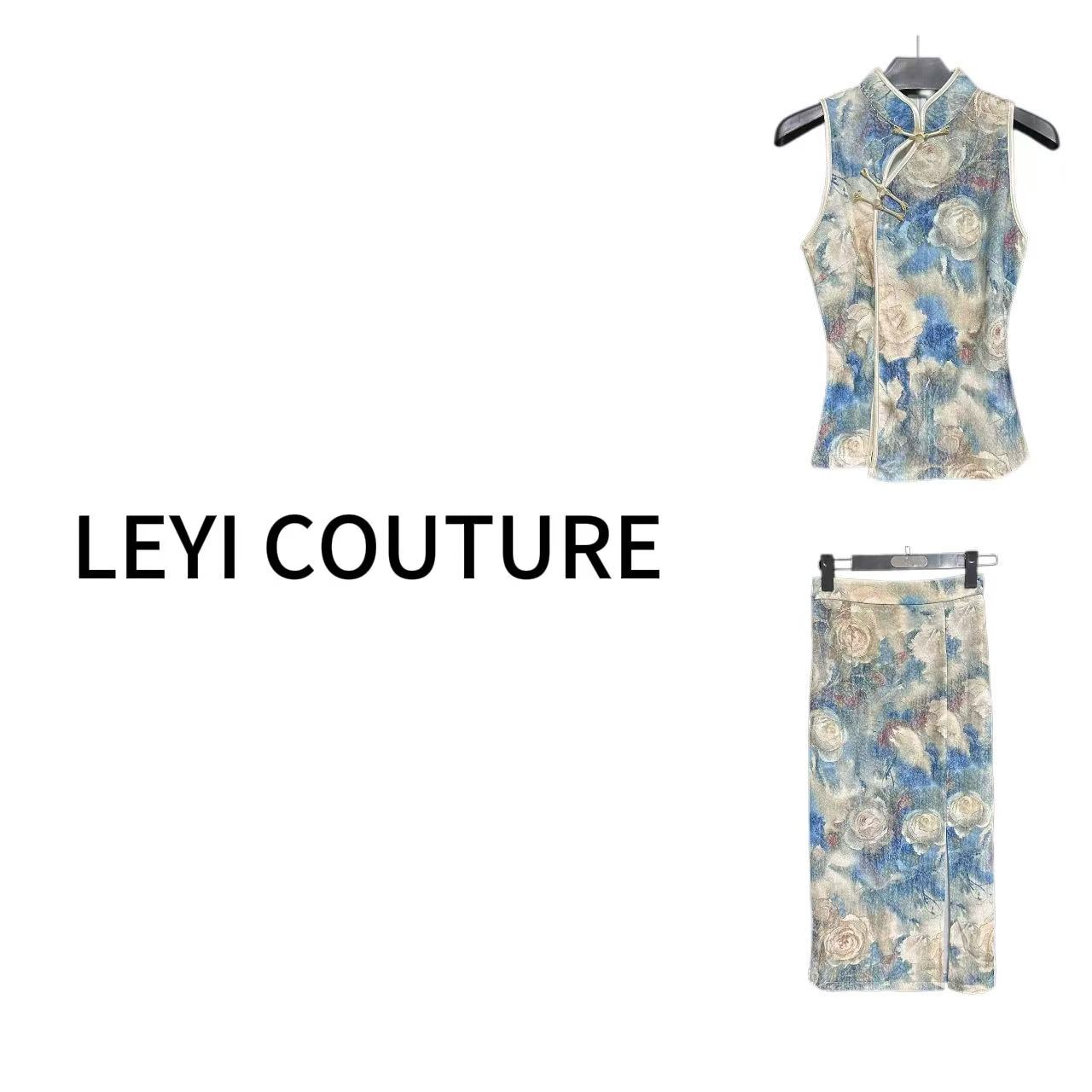 【 LEYI COUTURE】畑畑2025高端气质“青花瓷”旗袍套装