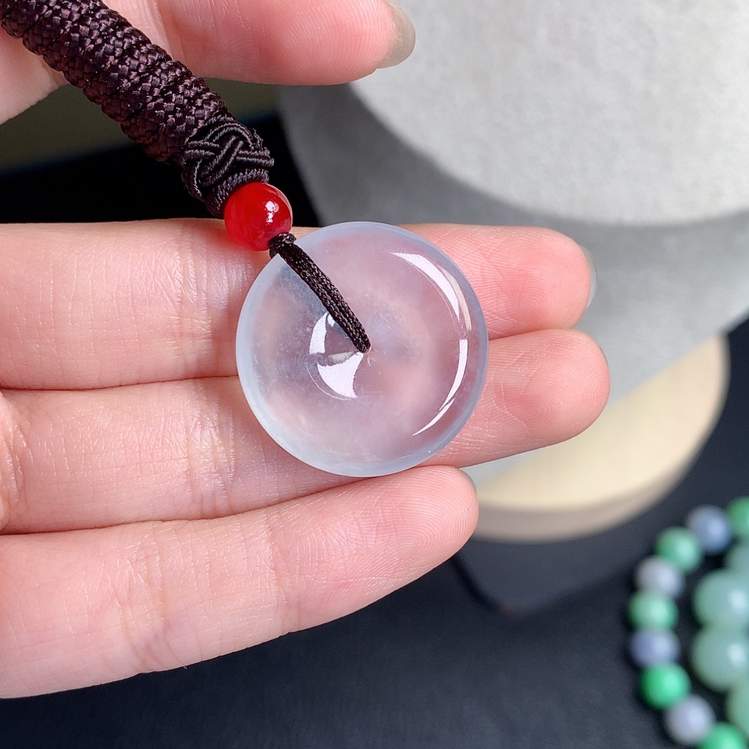 翡翠裸石缅甸天然A货翡翠冰种平安扣