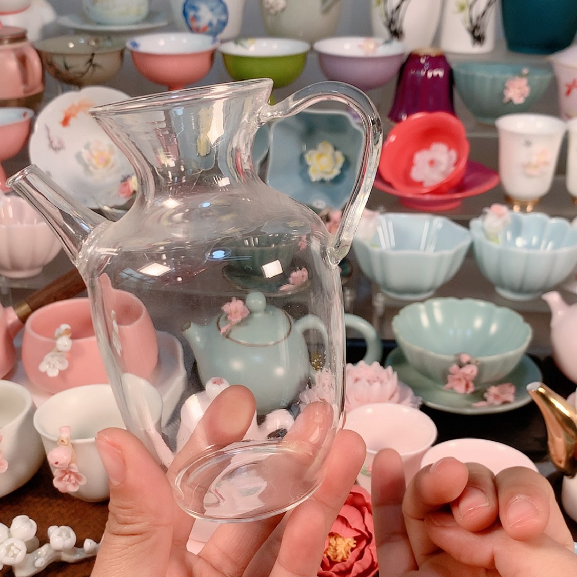 【闪购商品】瓷片陶瓷手工花茶具直播价