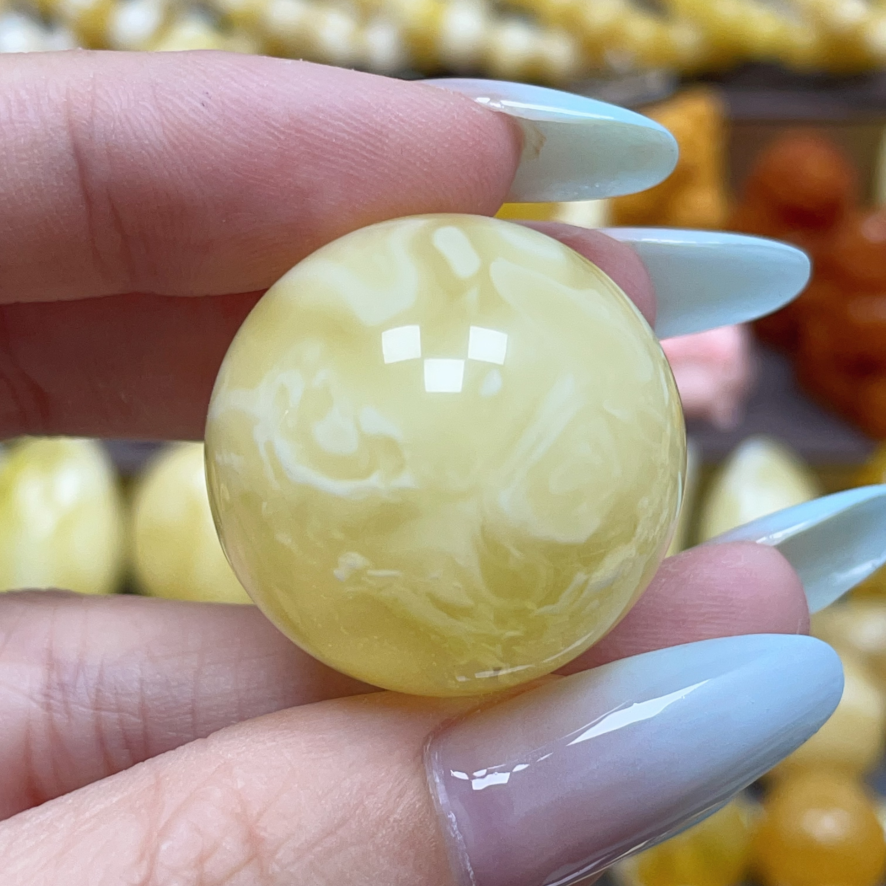 「蜜之缘珠宝」天然原矿琥珀蜜蜡圆珠28.7mm金沙