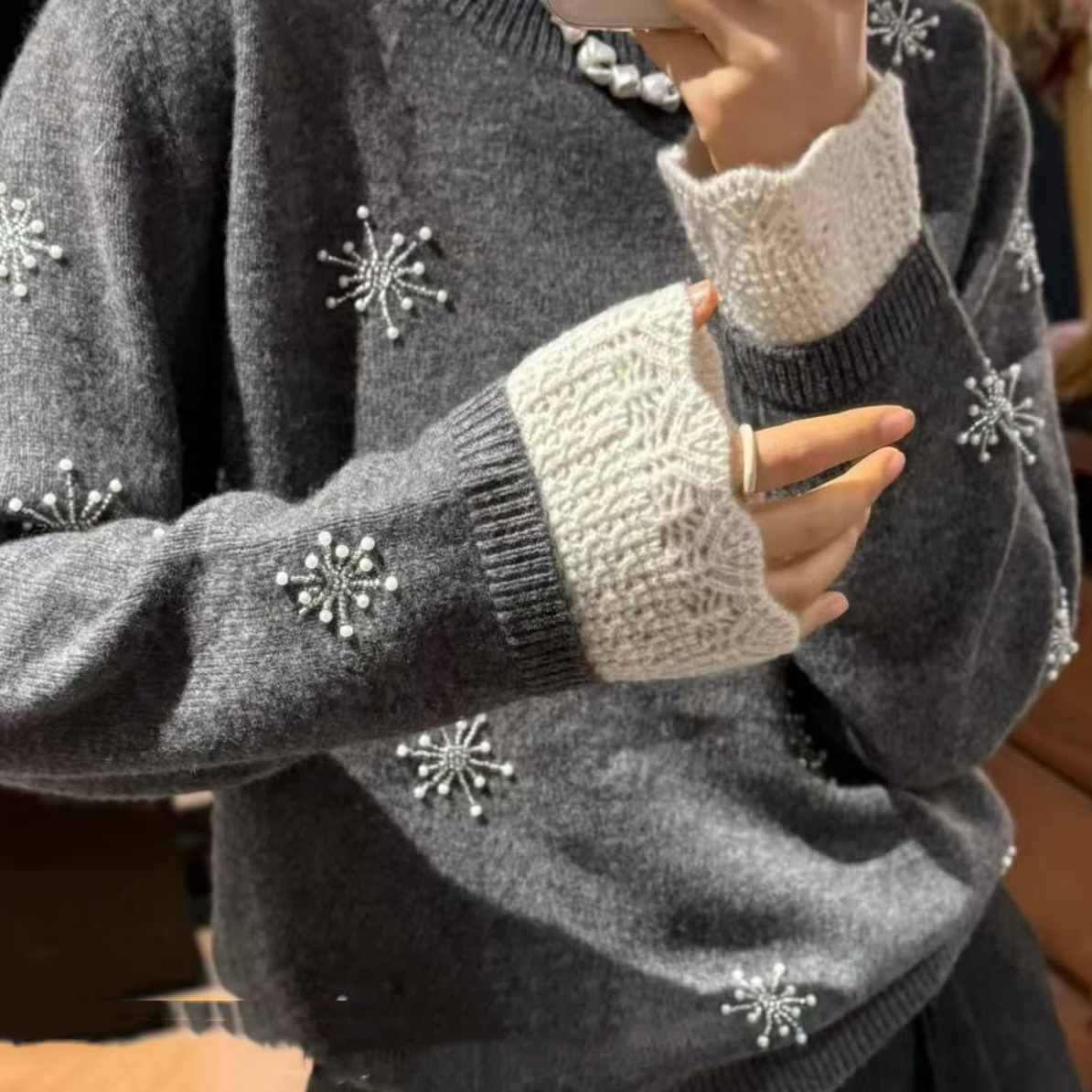 套头春季加厚毛衣常规款毛针织衫圆领针织
