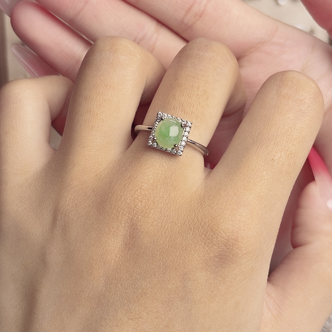 翡翠银S925镶嵌戒指03