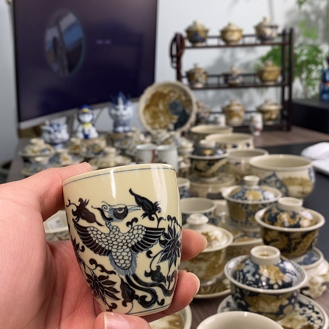 盖碗K*景德镇手工手绘茶具