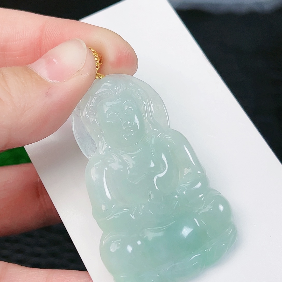 翡翠颈饰18K金镶嵌吊坠