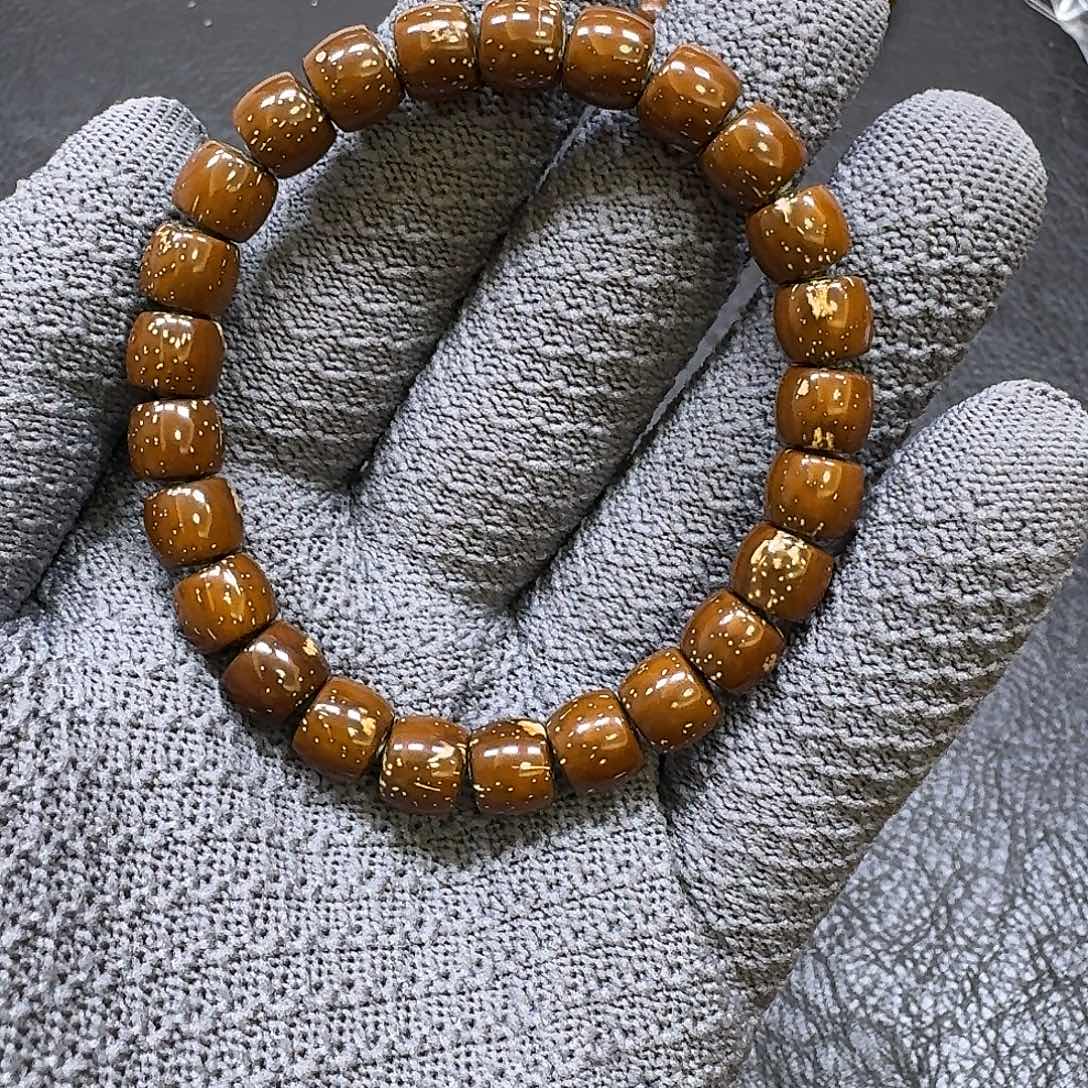 大***勇手串紫金鼠9mm手串（花皮漏眼微瑕）