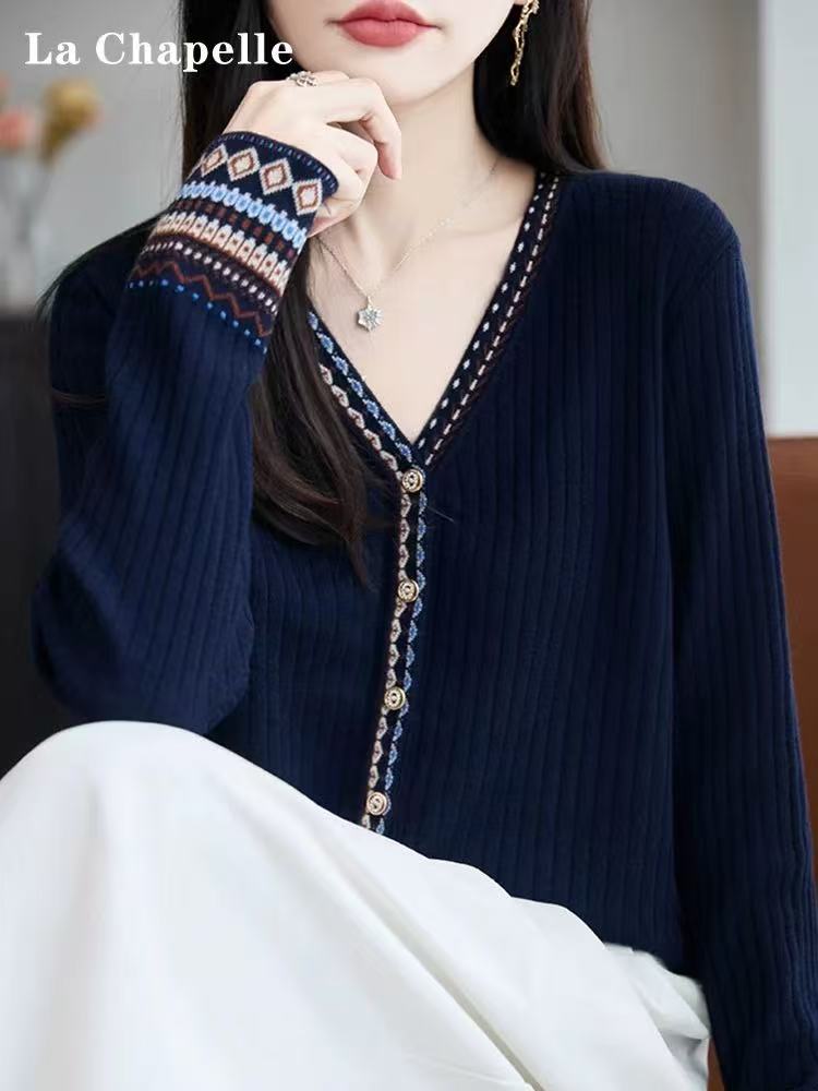 034女开衫费尔岛风女士针织开衫秋季毛针织衫毛衣时尚