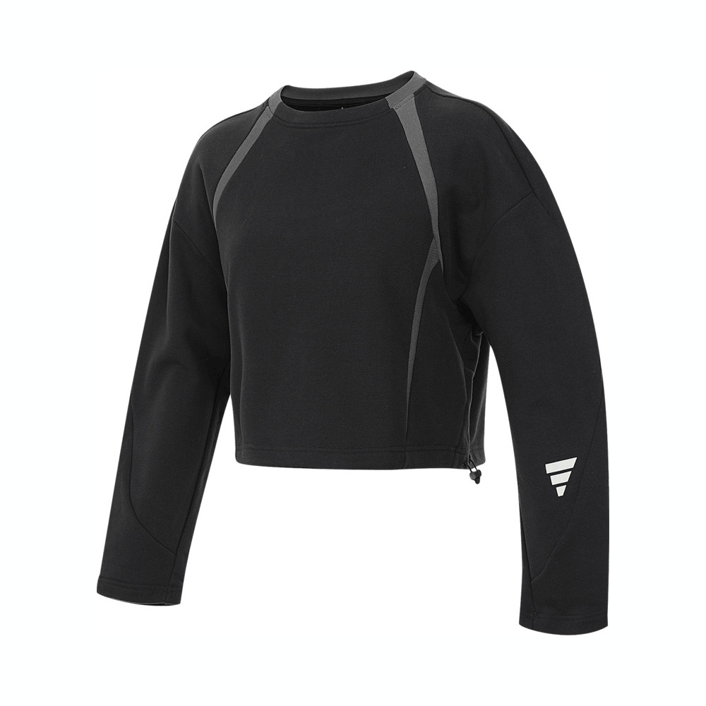 【滔搏联动】adidas阿迪达斯女子FUSTL W CREW针织无帽卫衣JM4275