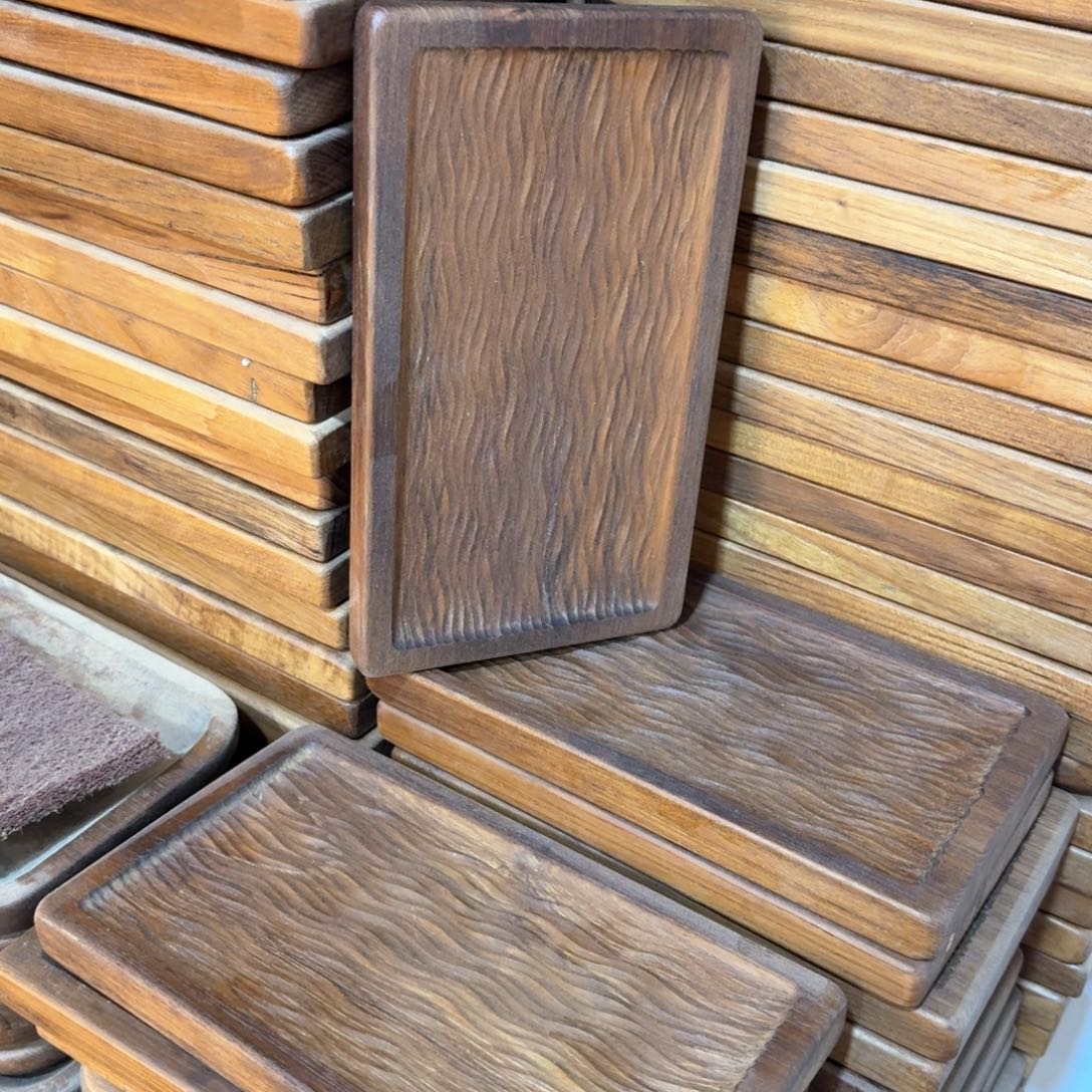 其它金属缅甸柚木肌理盘一个