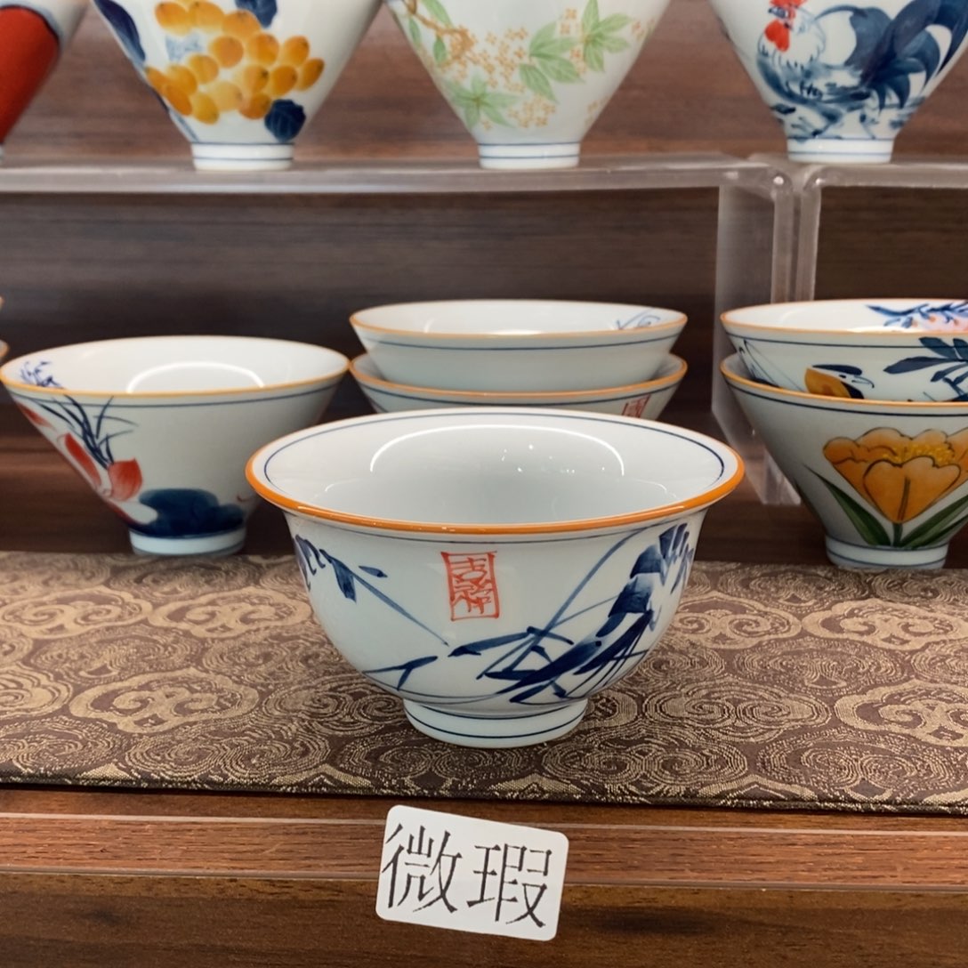 釉下彩老陶泥手工绘制