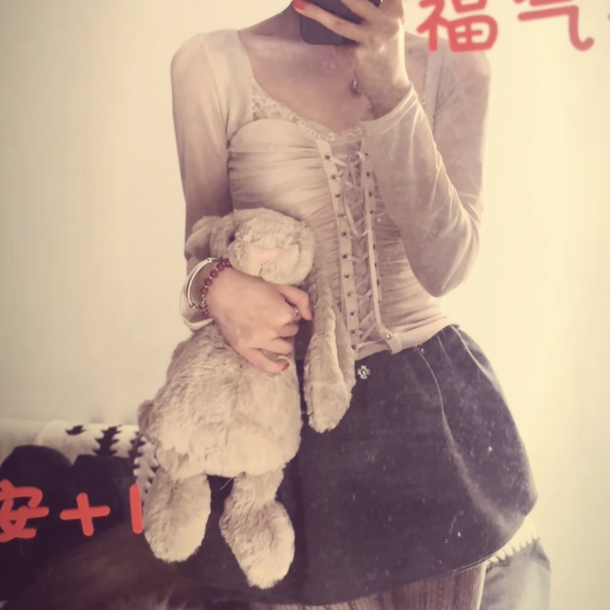 韩系纯欲千金辣妹风上衣套装