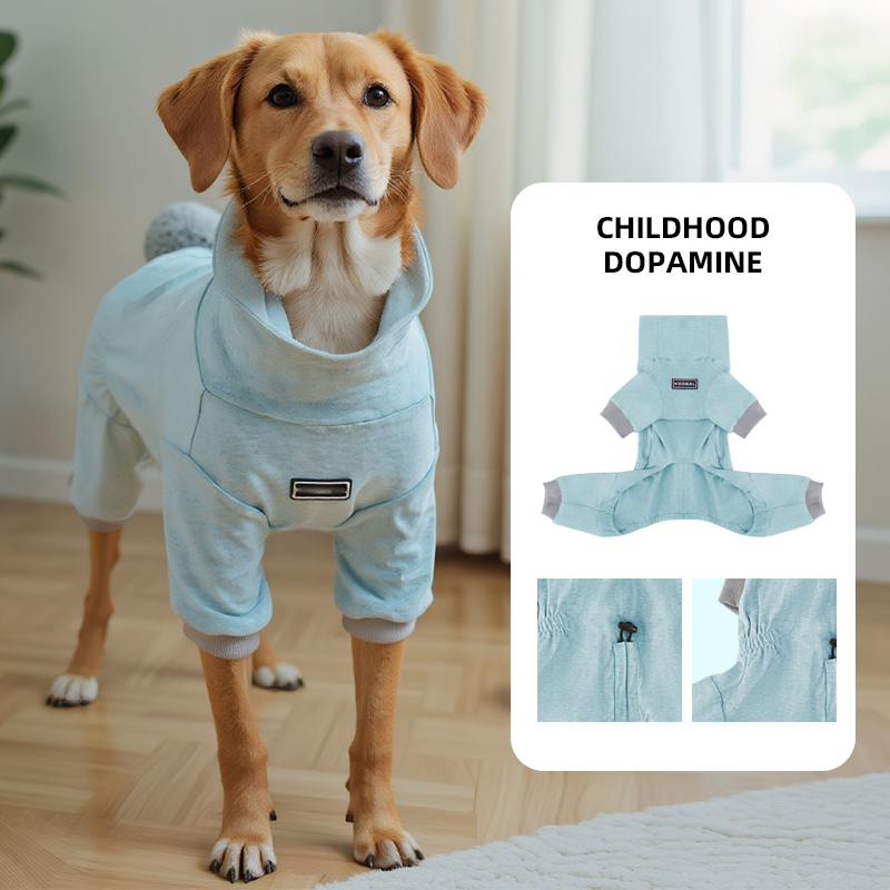 狗狗衣服秋冬新款螺纹针织四脚衣高领开档衣宠物服装保暖睡衣