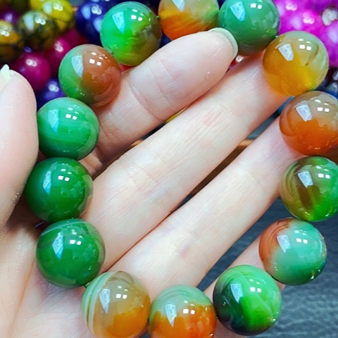 玛瑙/玉髓手链未镶嵌盐源