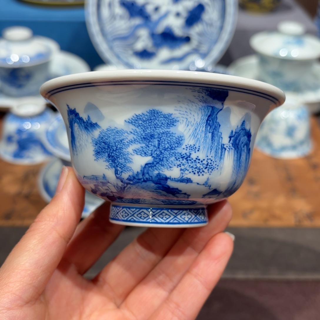 瓷片手工手绘陶瓷茶具