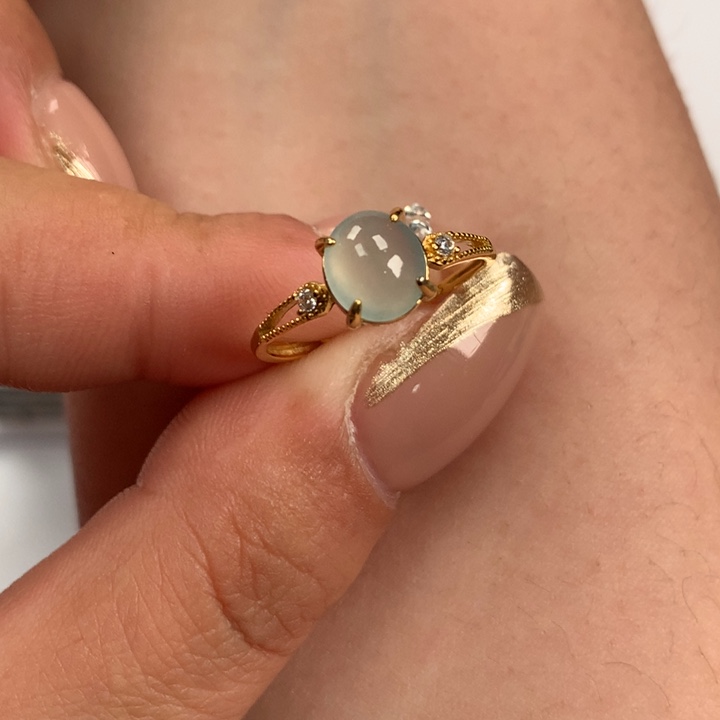 翡翠颈饰银S925镶嵌戒指