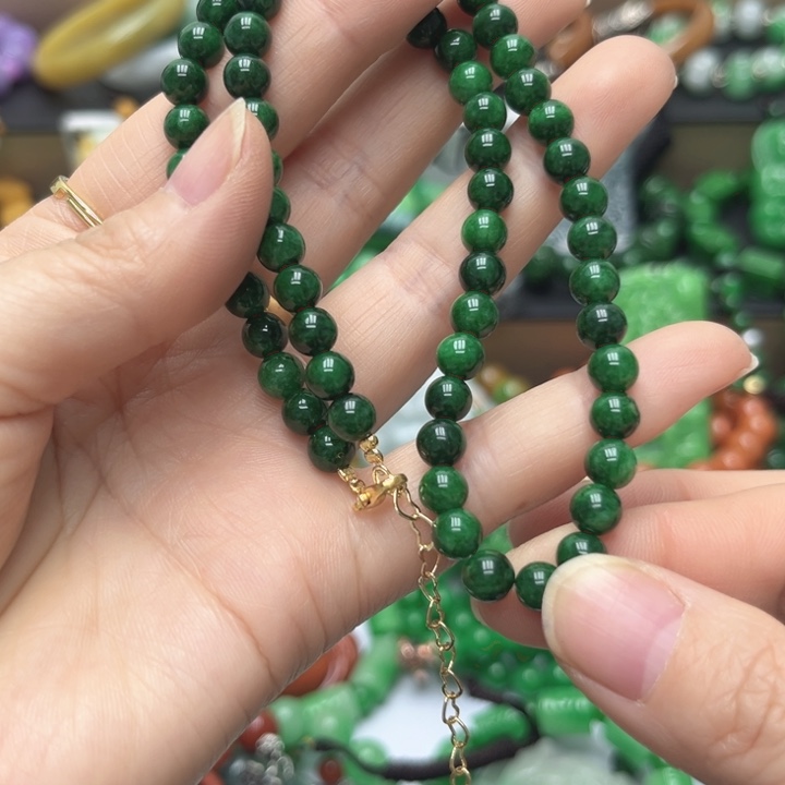 翡翠未镶嵌手链项链7