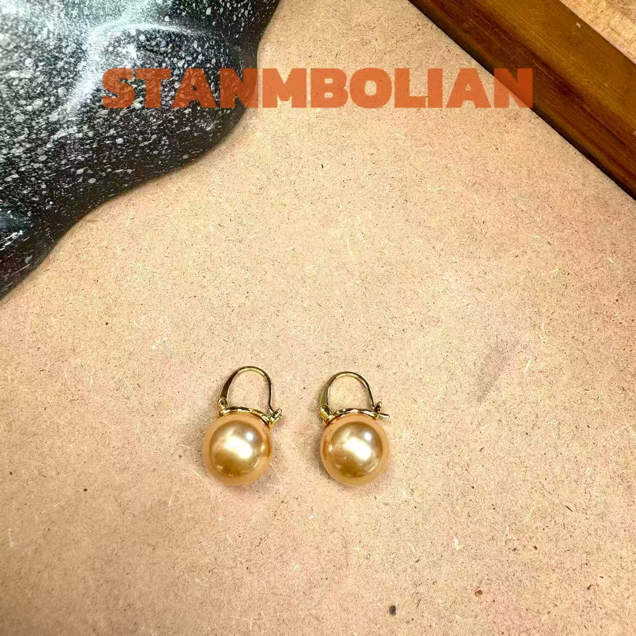 铜合金耳饰 耳饰 G正品STAMBOLIAN香槟金色耳饰YW674