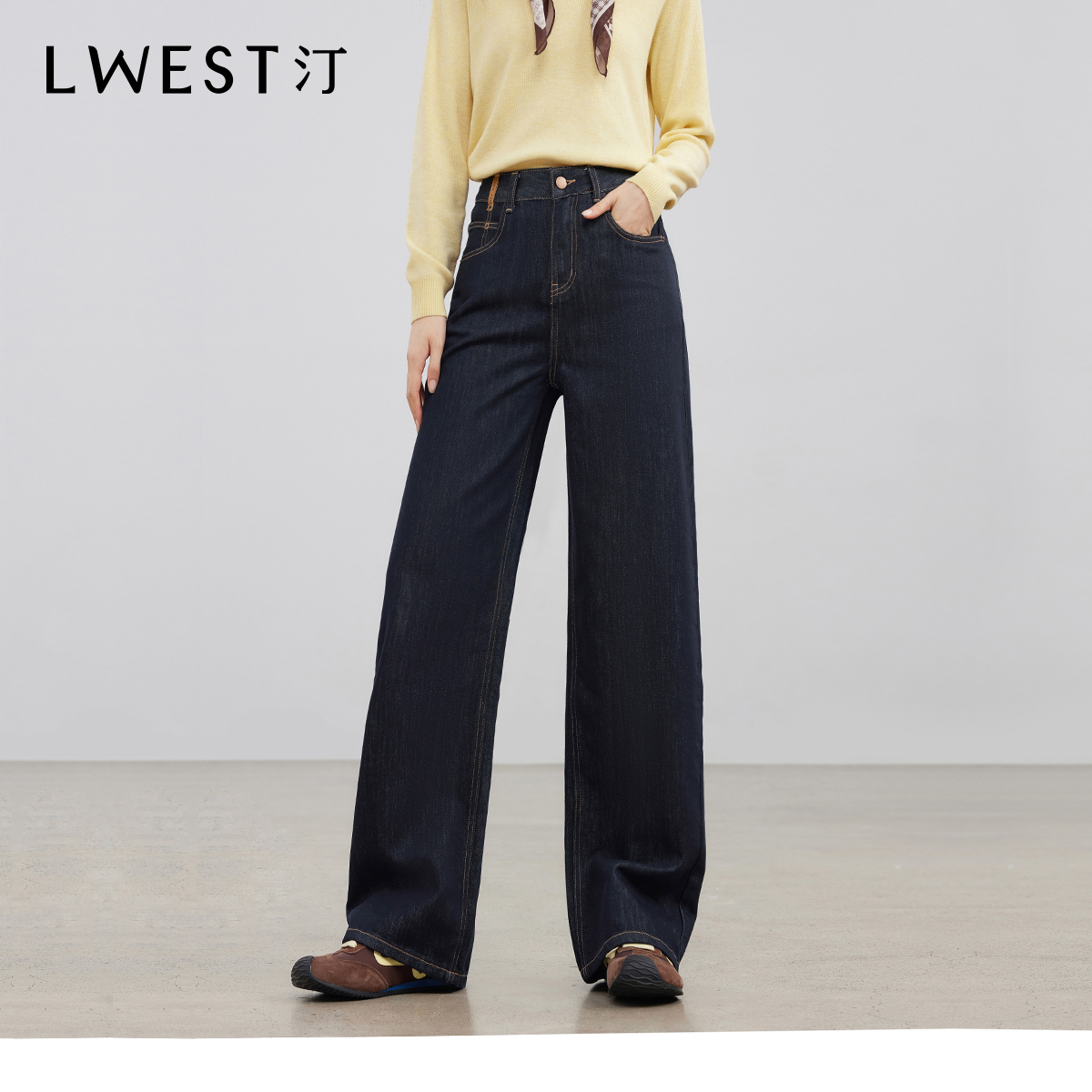 【主播专属】朗文斯汀百搭高腰显瘦直筒牛仔裤DTMN5508C12711