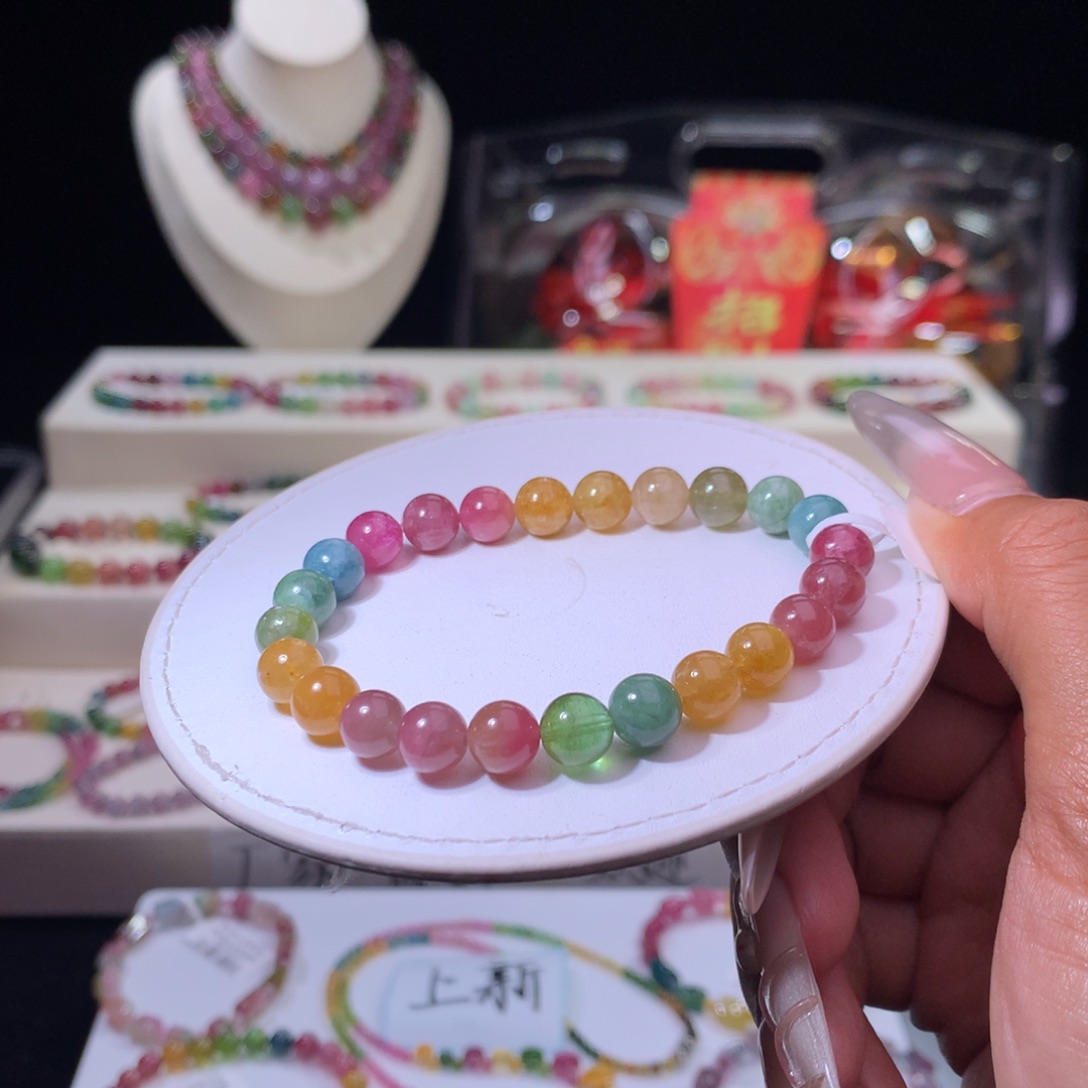 碧玺手链未镶嵌碧玺7m