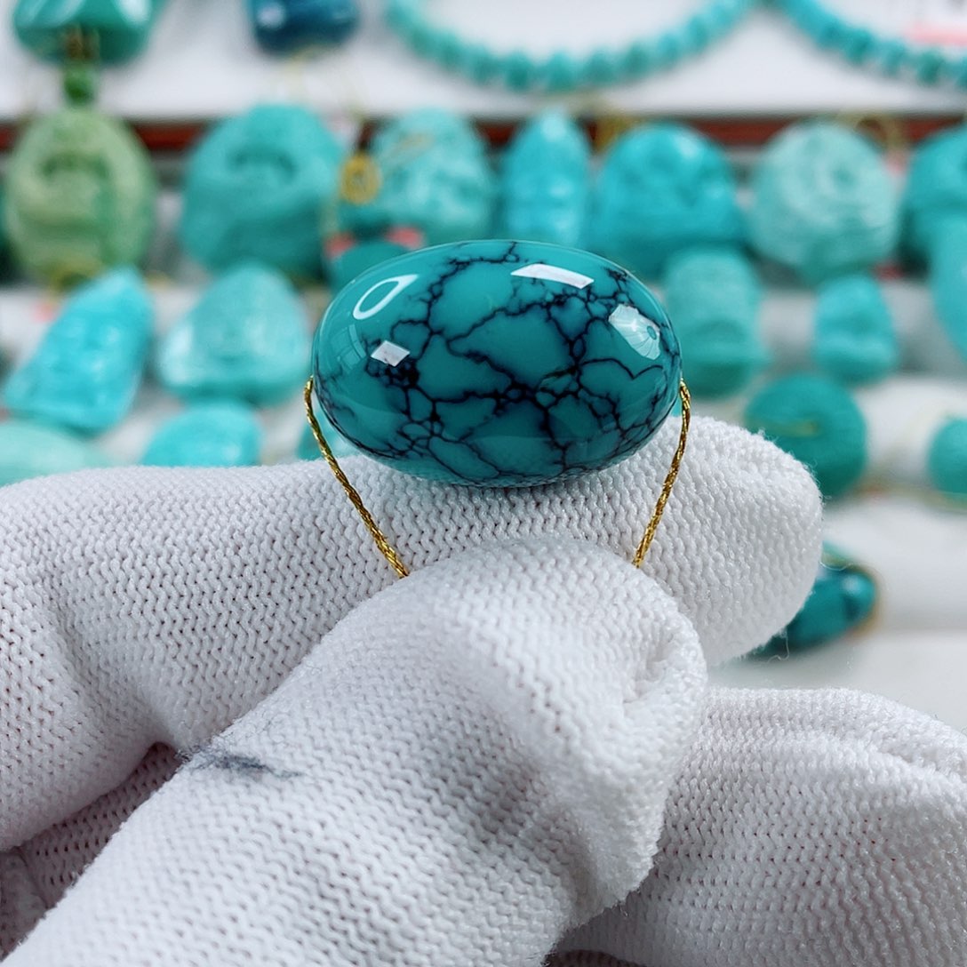 绿松石未镶嵌车挂直径15.8