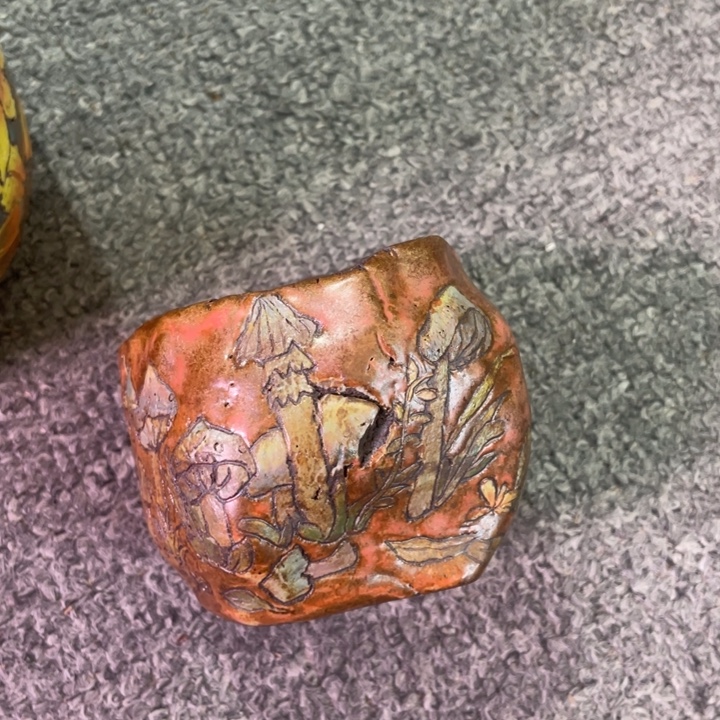 东方日出复古火烧多肉花盆（瑕）