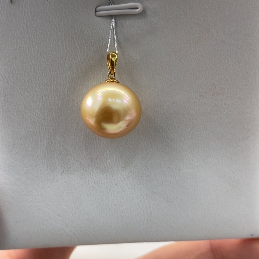 海水珍珠颈饰18K金镶嵌15-16mm