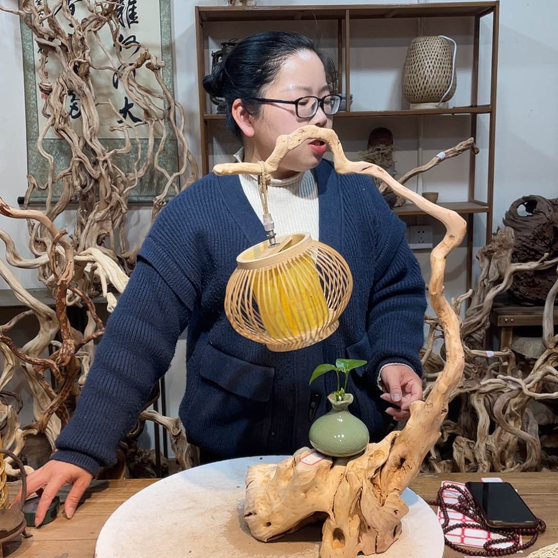 香杉木杜鹃根根艺摆件