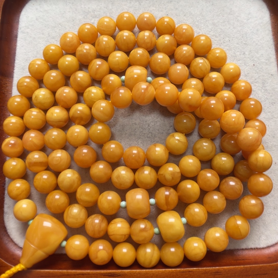 蜜蜡未镶嵌项链108