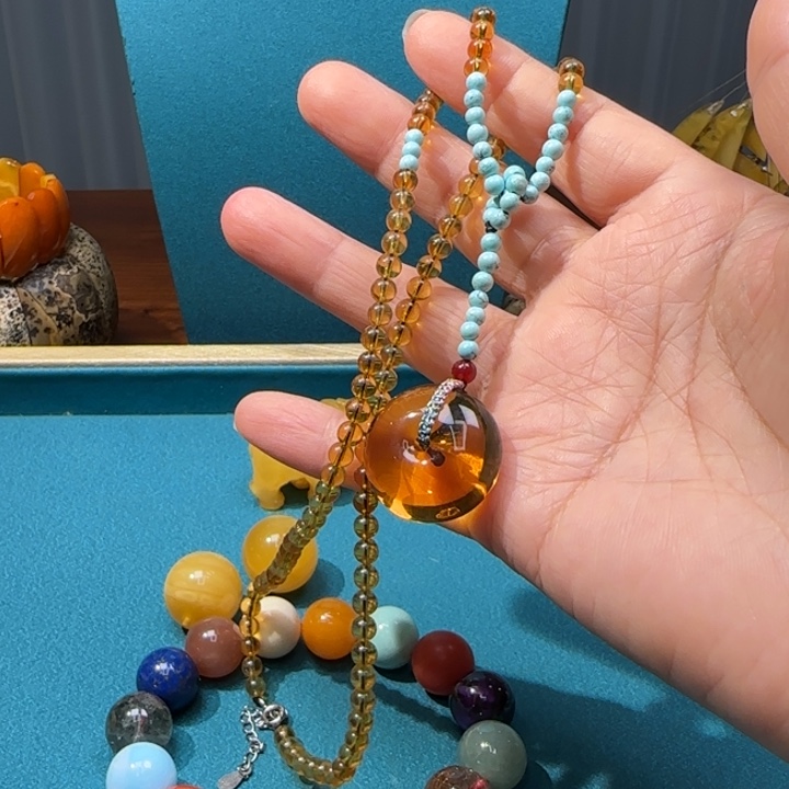 琥珀未镶嵌颈饰波兰设计款琥珀蜜蜡