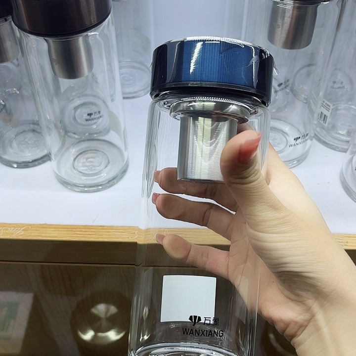 万象品牌单层玻璃杯蓝U266