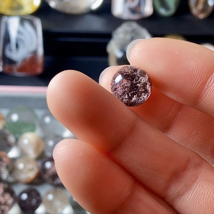 水晶颈饰未镶嵌施*紫幽灵