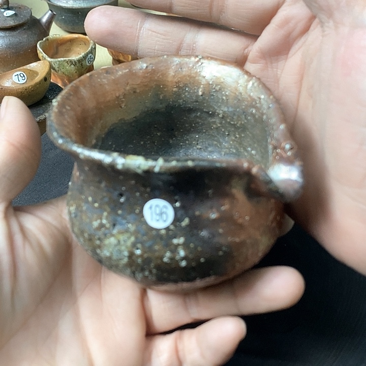 杯手工粗陶、柴烧茶器