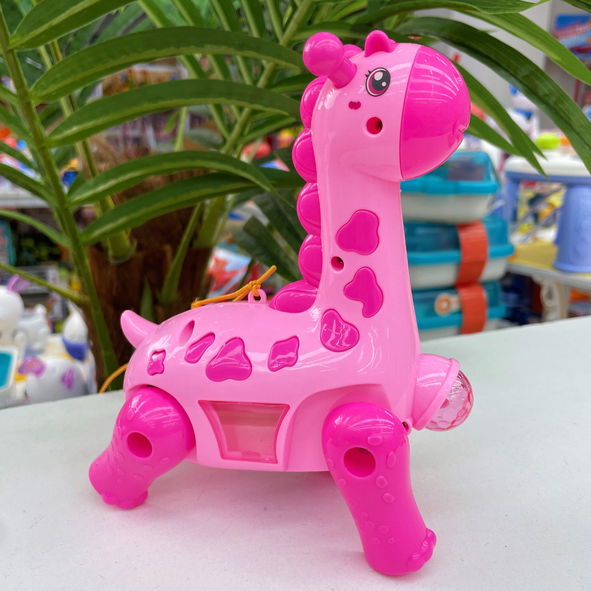 电动牵绳长颈鹿灯光音乐跳跳萌宠益智早教启蒙【自备3节5号电池