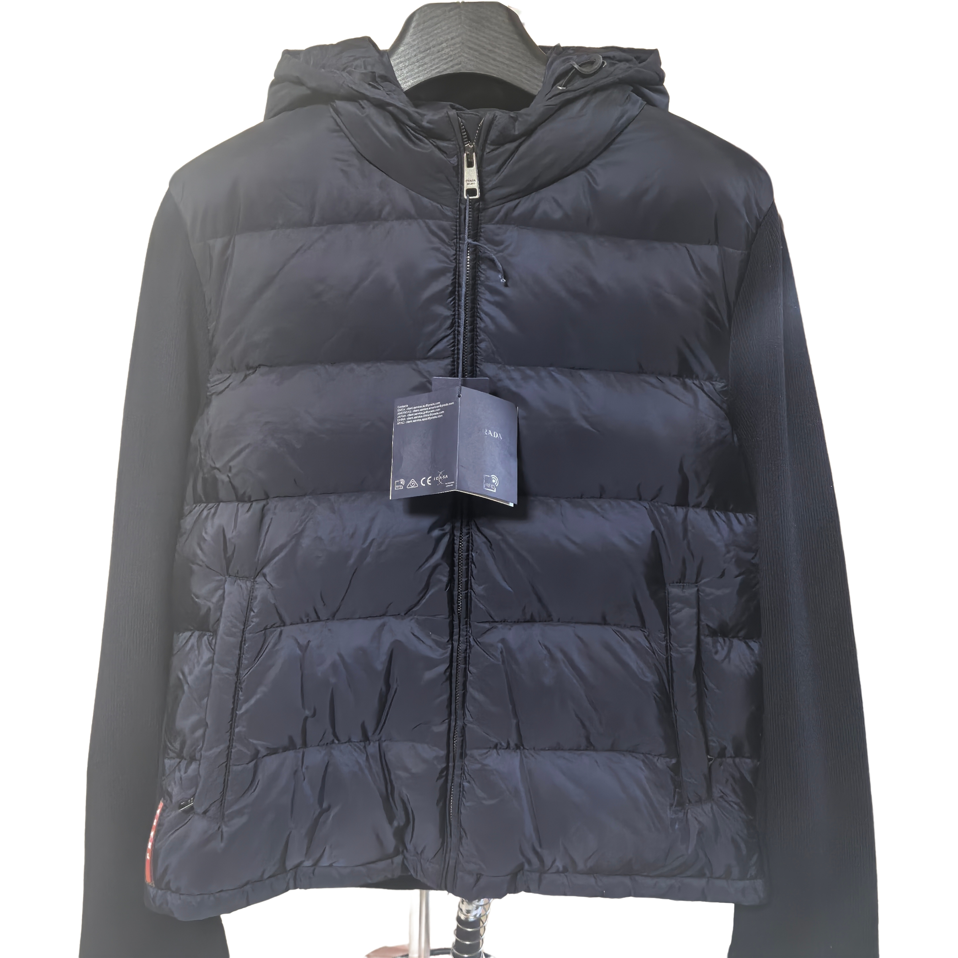 未使用 Prada/普拉达 1140普拉达重工羊毛拼接羽绒服/54/全新