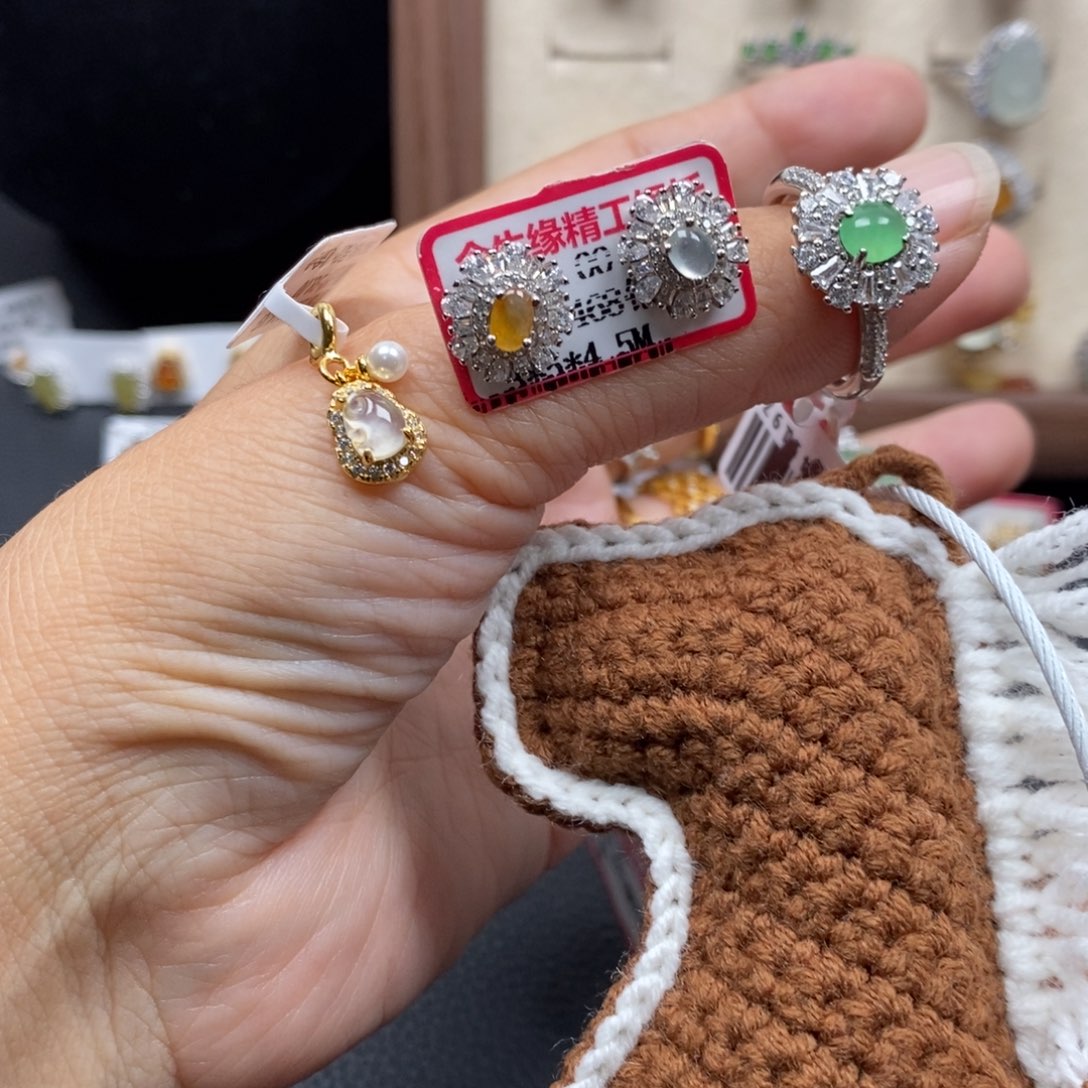 *****翡翠银S925镶嵌戒指