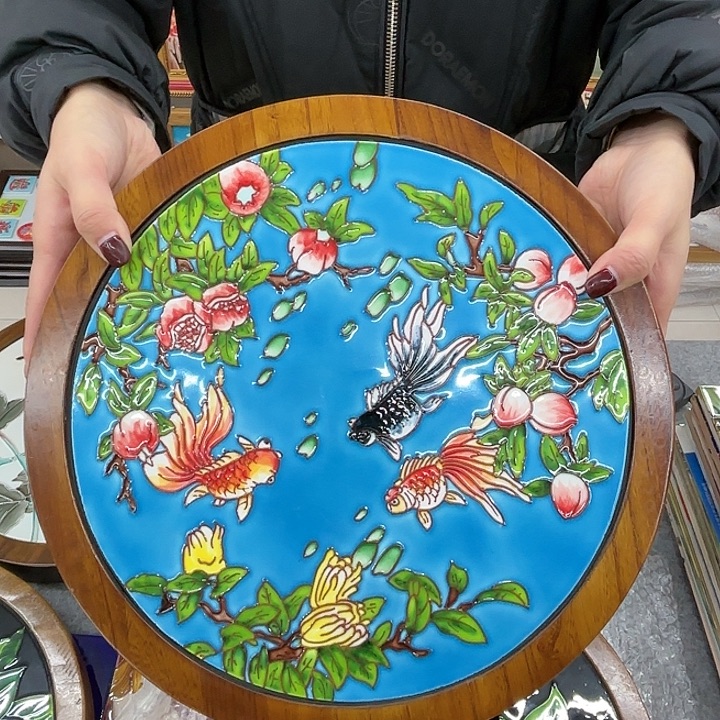 爱***七陶瓷板画30圆盘纯实木