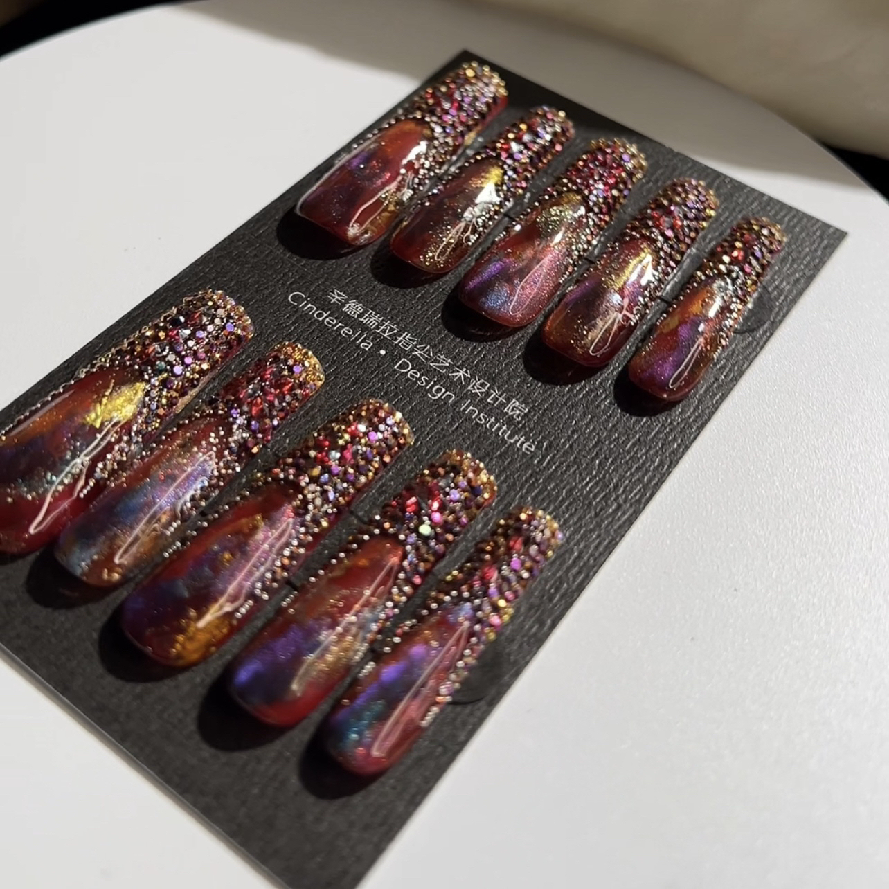 【炫】高级神秘纯手工定制穿戴甲红色新款秋冬高级感美甲