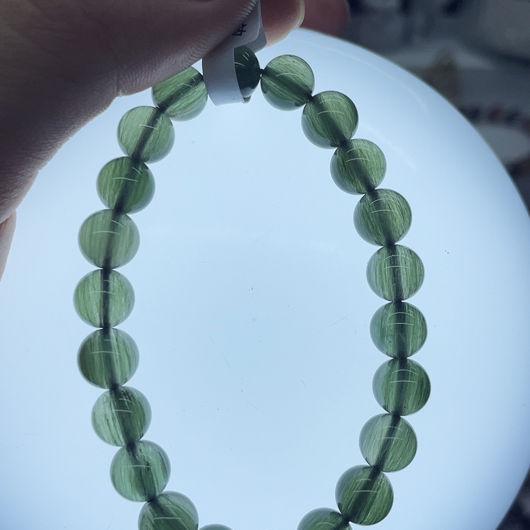 水晶手串未镶嵌纯天然绿发晶手串