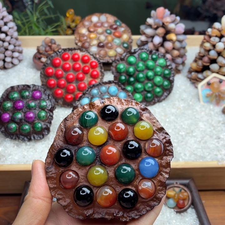 石材木石院子的莲蓬摆件9