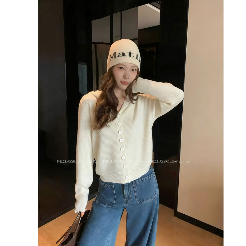 【燕麦色】3909开衫外套帽衫超柔软毛衣高品质针织上衣