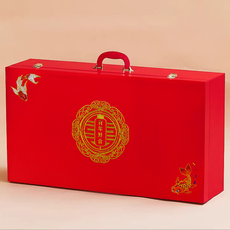 132*女方陪嫁物品套装结婚用品大全新娘嫁妆娘家婚庆喜盆大礼箱