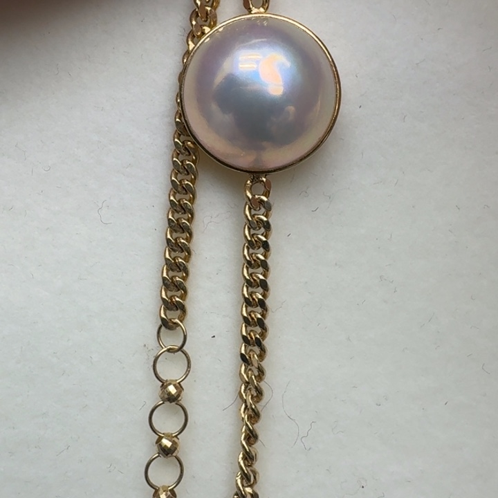 拼合珍珠（马贝珠）手绳18K金镶嵌