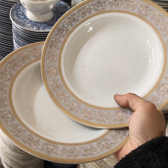 盘8寸深盘两个陶瓷陶瓷