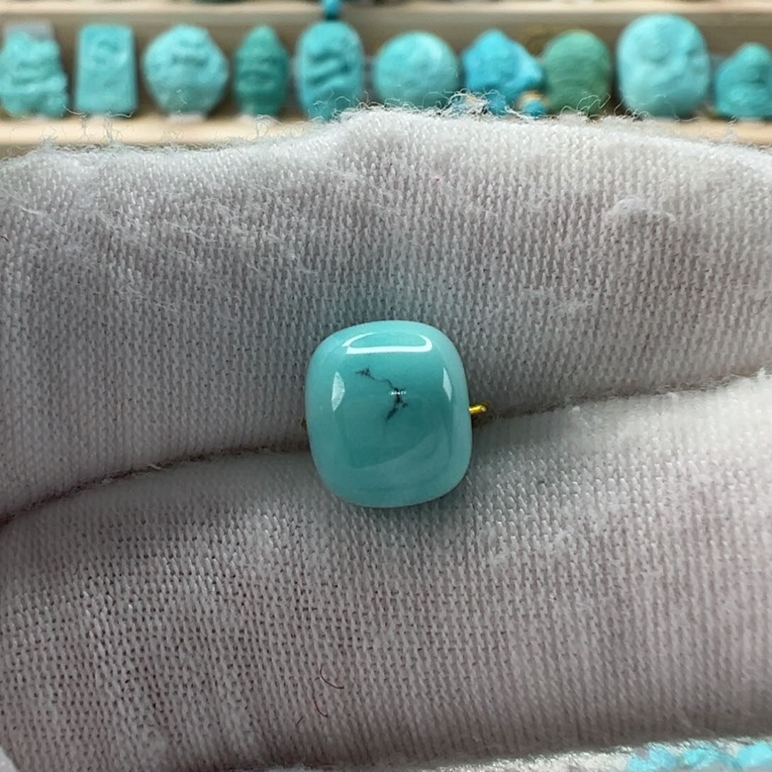 未镶嵌绿松石老型珠9x7.8mm