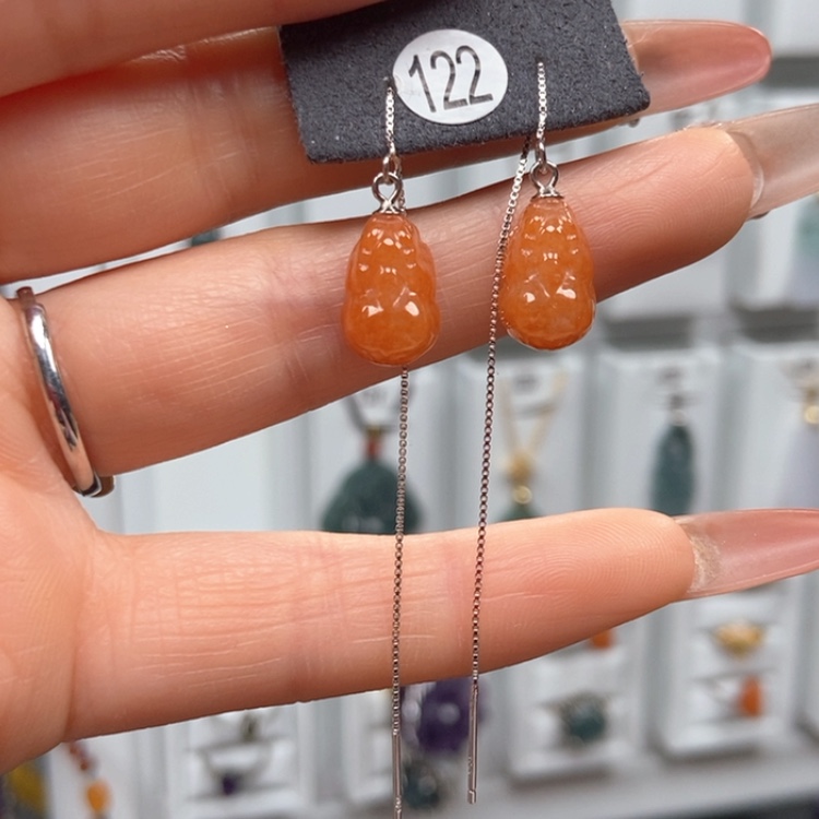 【闪购商品】翡翠耳饰银S925镶嵌优化