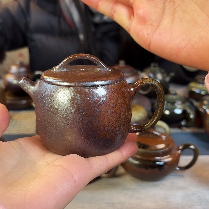 壶柴烧紫砂壶天青汉瓦