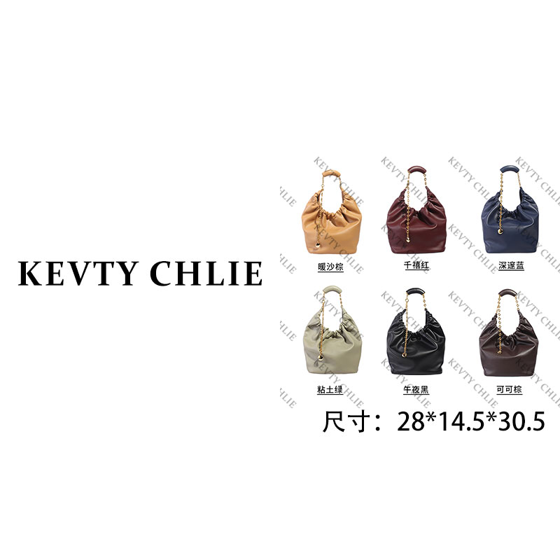 褶皱柔软手柄可调节磁扣单肩手提托特