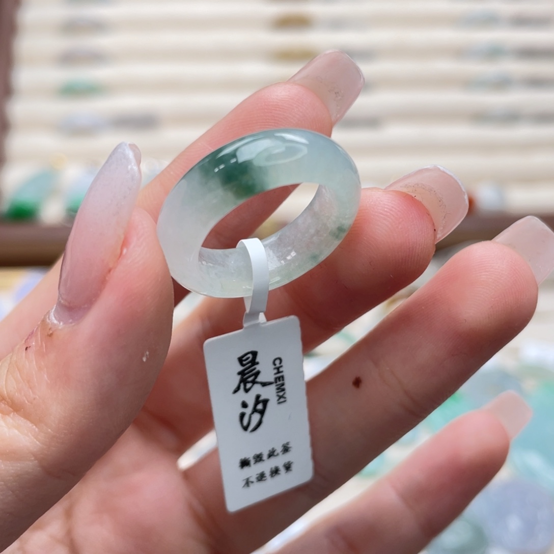 翡翠未镶嵌戒圈a15港圈12冰飘花