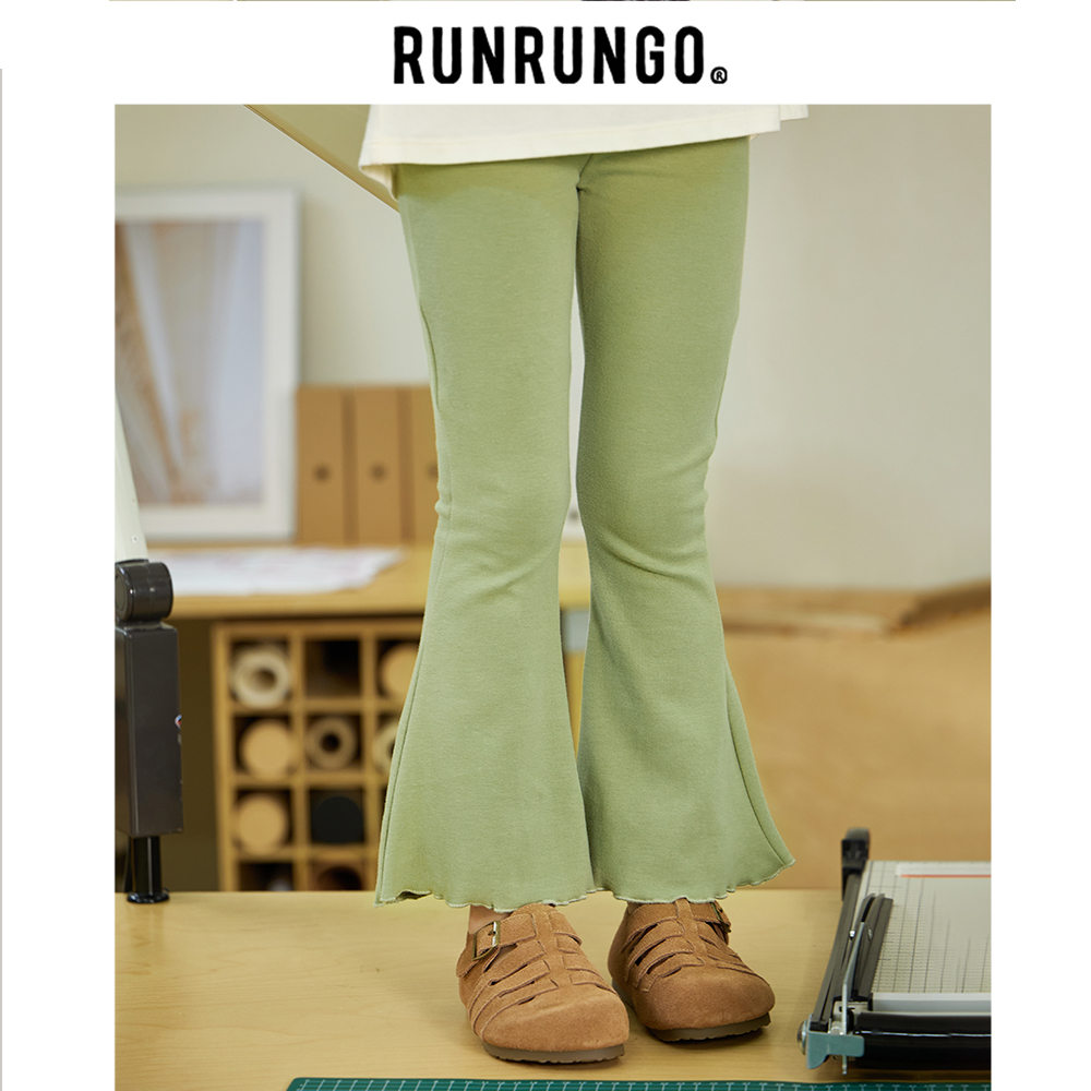 Runrungo【甜妹天菜】喇叭裤春秋女童儿童喇叭ol洋气打底修身万能搭